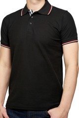 Kedar contrast tipped black polo shirt